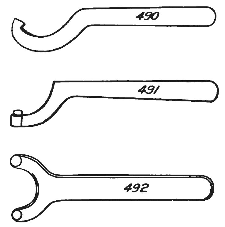 Spanner wrenches various kinds from Colvin and Stanley 1910 p64